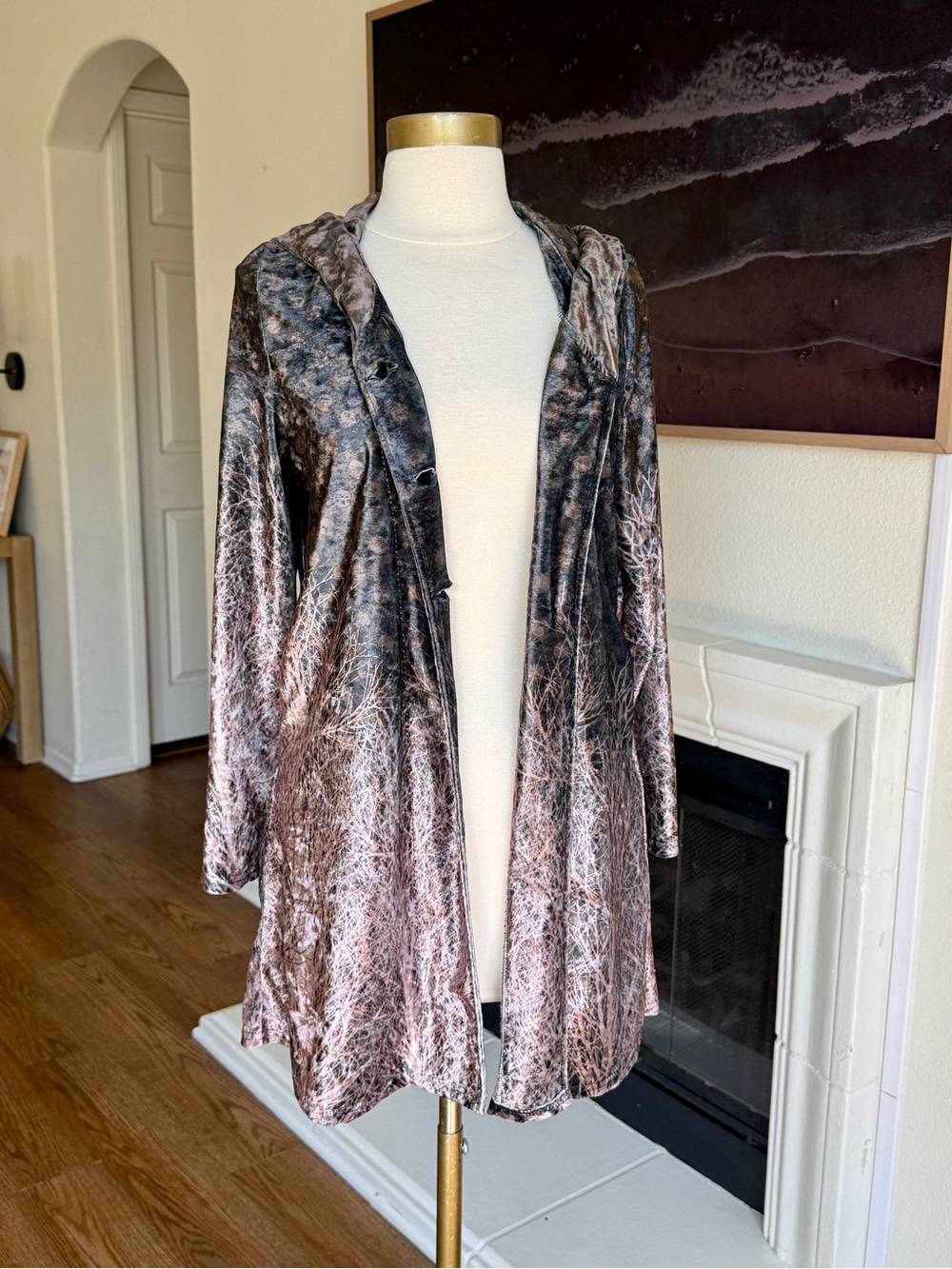 NWT Lily by Firmiana Witchy Velvet Cloak Hoodie Jacket Sz L Whimsigoth